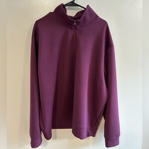 all in motion Men's Burgundy Half-Zip Pullover Sweater in Plum